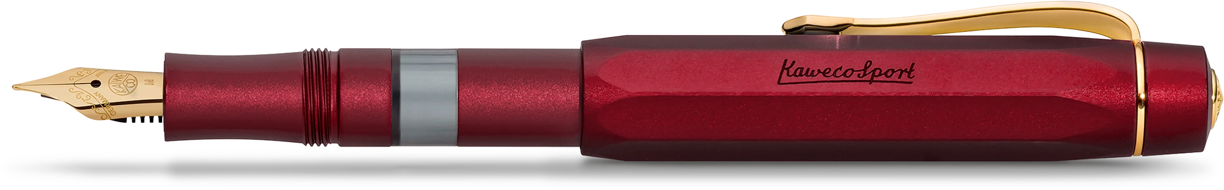 Kaweco Piston Sport AL Starter Set Bordeaux/Gold M – Kolbenfüllhalter