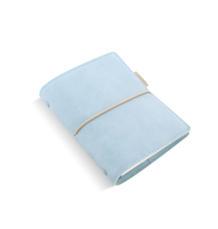 Filofax Domino Soft Pocket Organiser Pale Blue geöffnet