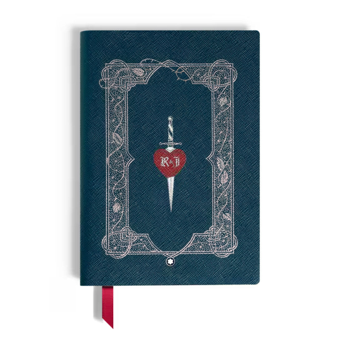 Montblanc Meisterstück Romeo & Juliet Notizbuch MB136633, mittelgroß, dunkelblauer Ledereinband mit silberner Verzierung