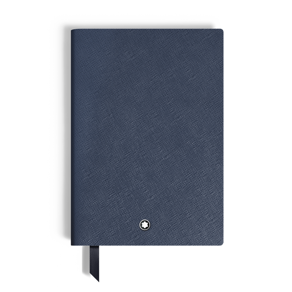 Montblanc Mittelgroßes Notizbuch aus Sartorial Leder – Blau, kariert MB134758