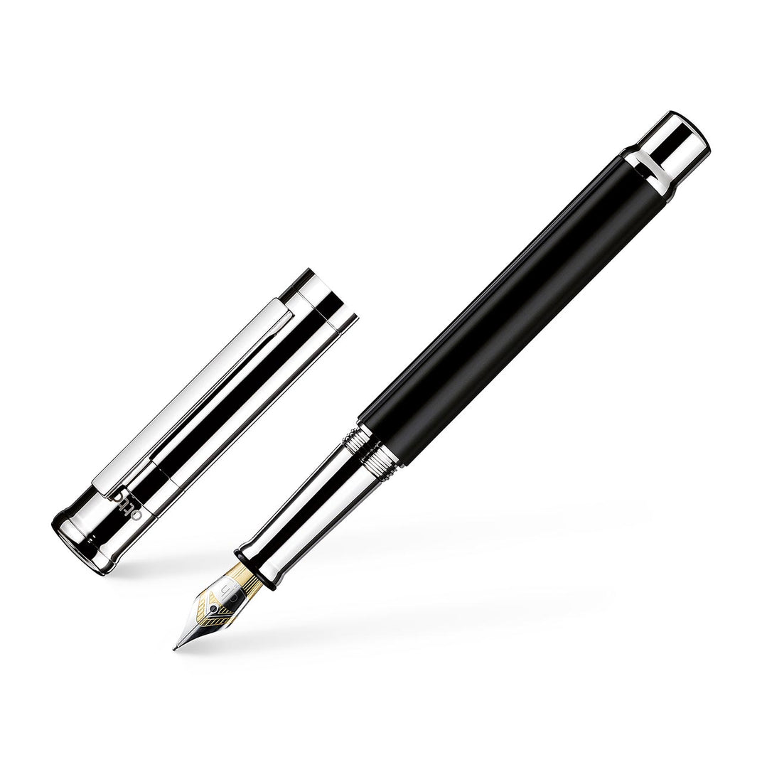 Otto Hutt design04 Füllfederhalter Schwarz Platin Glanz – Feder M